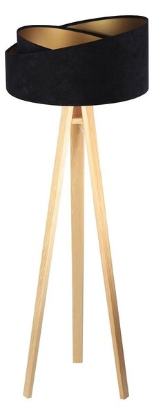 BPS koncept Stojací lampa Galaxy, v.146cm, černo-zlaté stínidlo, 1xE27, ø 50 cm Barva podstavy: Hnědá