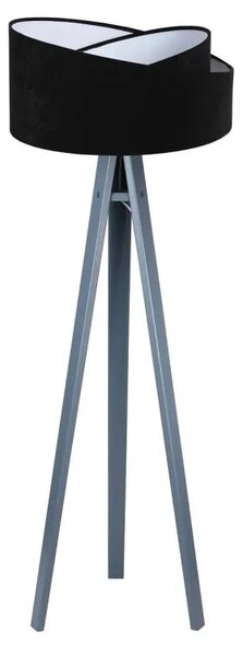 BPS koncept Stojací lampa Galaxy, v.146cm, černo-bílé stínidlo, 1xE27, ø 50 cm Barva podstavy: Hnědá
