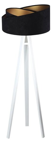 BPS koncept Stojací lampa Galaxy, v.146cm, černo-zlaté stínidlo, 1xE27, ø 50 cm Barva podstavy: Hnědá