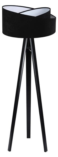 BPS koncept Stojací lampa Galaxy, v.146cm, černo-bílé stínidlo, 1xE27, ø 50 cm Barva podstavy: Hnědá