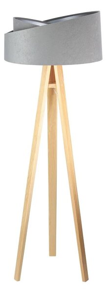 BPS koncept Stojací lampa Galaxy, v.146cm, šedo-stříbrné stínidlo, 1xE27, ø 50 cm Barva podstavy: Bílá
