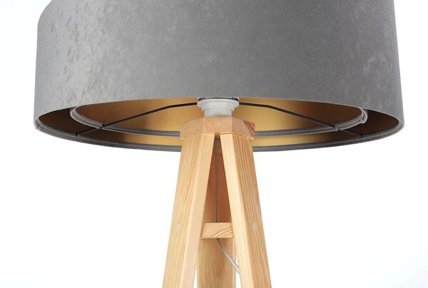BPS koncept Stojací lampa Galaxy, v.146cm, šedo-zlaté stínidlo, 1xE27, ø 50 cm Barva podstavy: Šedá