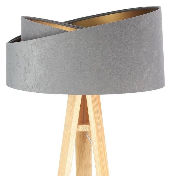 BPS koncept Stojací lampa Galaxy, v.146cm, šedo-zlaté stínidlo, 1xE27, ø 50 cm Barva podstavy: Šedá