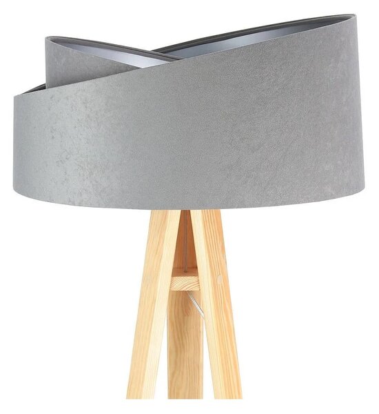 BPS koncept Stojací lampa Galaxy, v.146cm, šedo-stříbrné stínidlo, 1xE27, ø 50 cm Barva podstavy: Bílá
