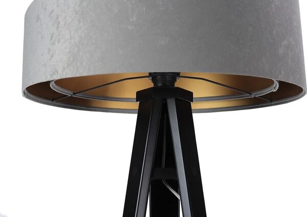 BPS koncept Stojací lampa Galaxy, v.146cm, šedo-zlaté stínidlo, 1xE27, ø 50 cm Barva podstavy: Šedá