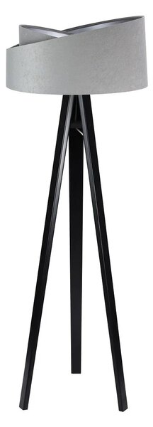 BPS koncept Stojací lampa Galaxy, v.146cm, šedo-stříbrné stínidlo, 1xE27, ø 50 cm Barva podstavy: Bílá