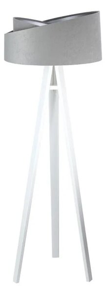 BPS koncept Stojací lampa Galaxy, v.146cm, šedo-stříbrné stínidlo, 1xE27, ø 50 cm Barva podstavy: Bílá