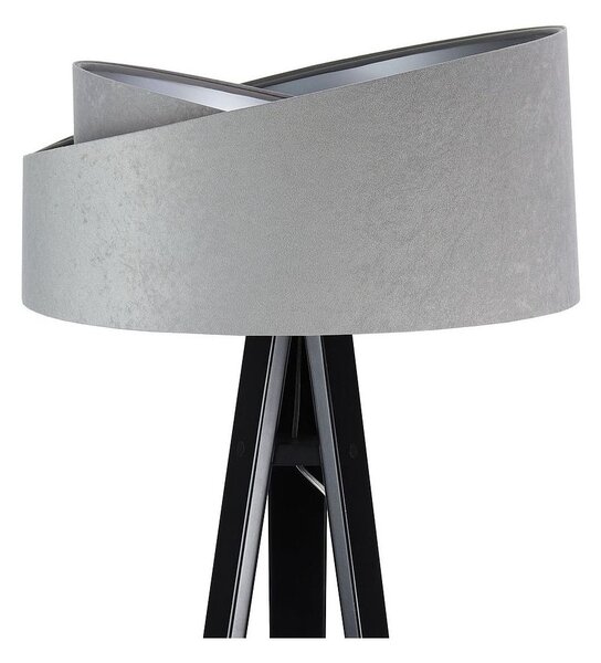 BPS koncept Stojací lampa Galaxy, v.146cm, šedo-stříbrné stínidlo, 1xE27, ø 50 cm Barva podstavy: Bílá