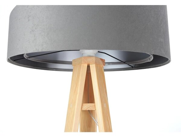 BPS koncept Stojací lampa Galaxy, v.146cm, šedo-stříbrné stínidlo, 1xE27, ø 50 cm Barva podstavy: Bílá
