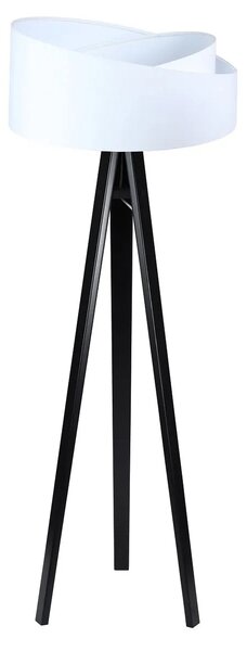 BPS koncept Stojací lampa Galaxy, v.146cm, bílo-bílé stínidlo, 1xE27, ø 50 cm Barva podstavy: Hnědá