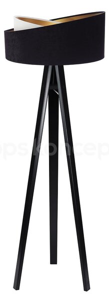 BPS koncept Stojací lampa Galaxy, v.146cm, černo-zlaté stínidlo, 1xE27, ø 50 cm Barva podstavy: Černá