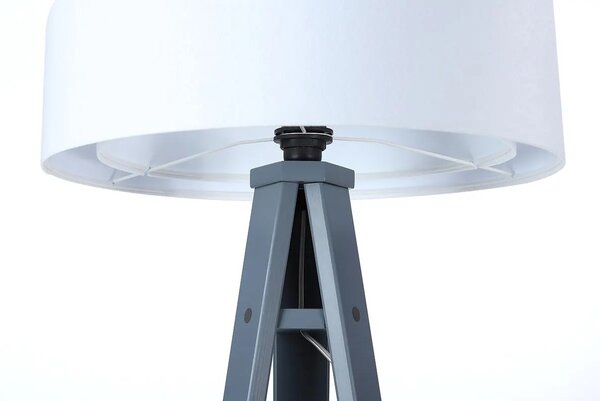BPS koncept Stojací lampa Galaxy, v.146cm, bílo-bílé stínidlo, 1xE27, ø 50 cm Barva podstavy: Hnědá