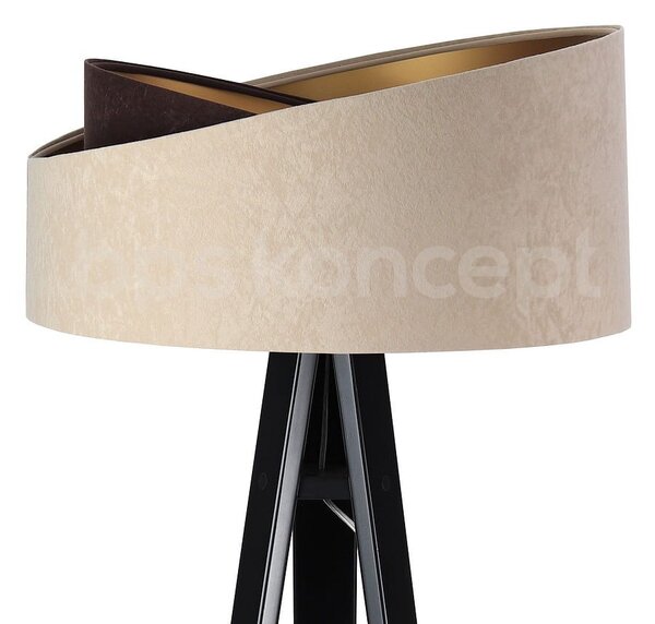 BPS koncept Stojací lampa Galaxy, v.146cm, béžovo-zlaté stínidlo, 1xE27, ø 50 cm Barva podstavy: Šedá