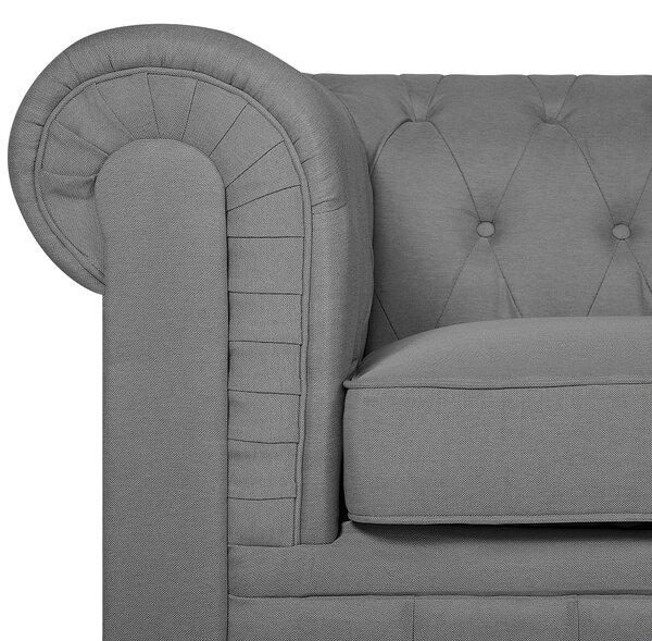 Křeslo CHESTERFIELD Tkanina Světle šedá