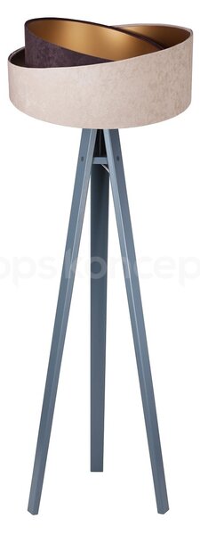 BPS koncept Stojací lampa Galaxy, v.146cm, béžovo-zlaté stínidlo, 1xE27, ø 50 cm Barva podstavy: Šedá