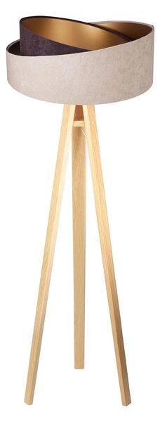 BPS koncept Stojací lampa Galaxy, v.146cm, béžovo-zlaté stínidlo, 1xE27, ø 50 cm Barva podstavy: Šedá