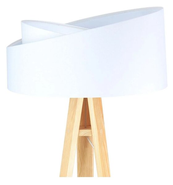 BPS koncept Stojací lampa Galaxy, v.146cm, bílo-bílé stínidlo, 1xE27, ø 50 cm Barva podstavy: Hnědá