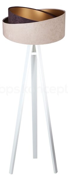 BPS koncept Stojací lampa Galaxy, v.146cm, béžovo-zlaté stínidlo, 1xE27, ø 50 cm Barva podstavy: Šedá