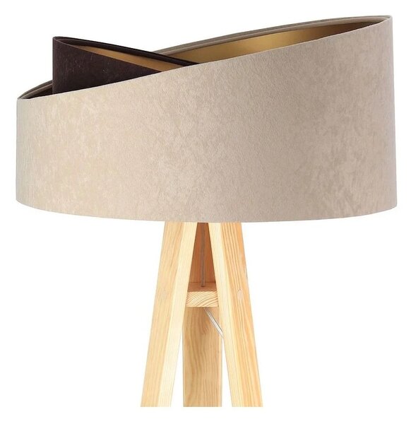 BPS koncept Stojací lampa Galaxy, v.146cm, béžovo-zlaté stínidlo, 1xE27, ø 50 cm Barva podstavy: Šedá