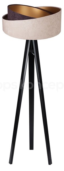 BPS koncept Stojací lampa Galaxy, v.146cm, béžovo-zlaté stínidlo, 1xE27, ø 50 cm Barva podstavy: Šedá