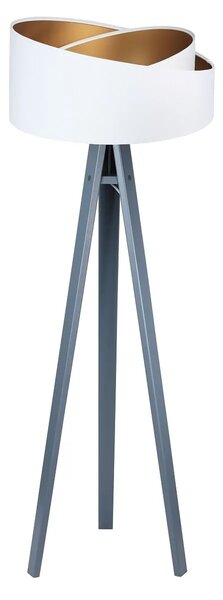 BPS koncept Stojací lampa Galaxy, v.146cm, bílo-zlaté stínidlo, 1xE27, ø 50 cm Barva podstavy: Hnědá
