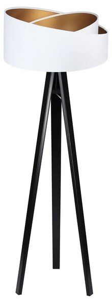BPS koncept Stojací lampa Galaxy, v.146cm, bílo-zlaté stínidlo, 1xE27, ø 50 cm Barva podstavy: Hnědá