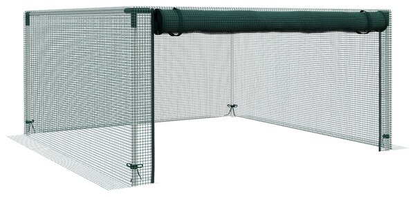 Outsunny Zahradní síť 1,25 x 1,25 m, Stan na ochranu rostlin se zipem, Ochranná síť proti hmyzu, Zelená síť na zeleninu odolná vůči větru, Ochranná sí