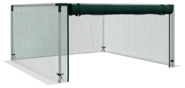 Outsunny Zahradní síť 1,25 x 1,25 m, Stan na ochranu rostlin se zipem, Ochranná síť proti hmyzu, Zelená síť na zeleninu odolná vůči větru, Ochranná sí