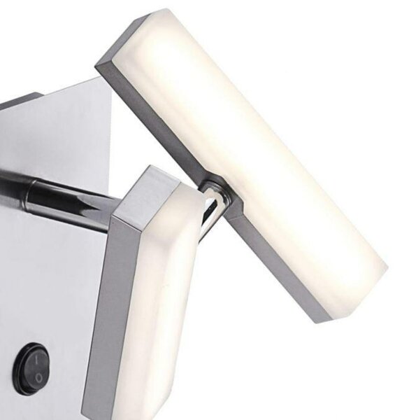 LEUCHTEN DIREKT is JUST LIGHT LED nástěnné svítidlo, nastavitelné, design, ocel 3000K LD 11276-55