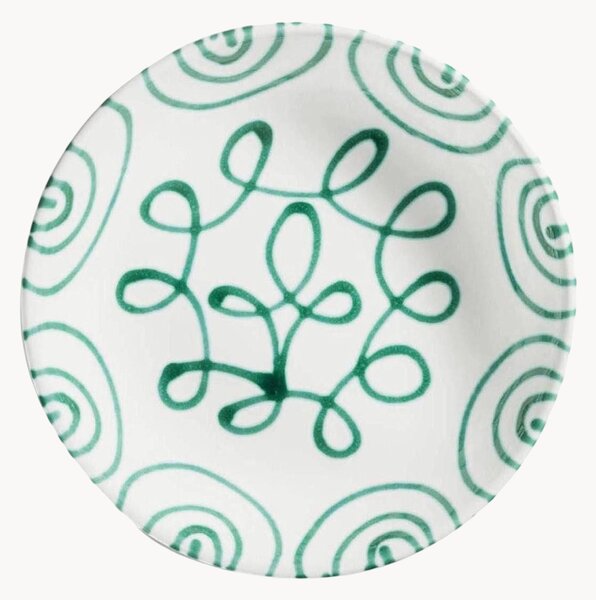 Ručně vyrobený hluboký talíř Cup Green Flamed