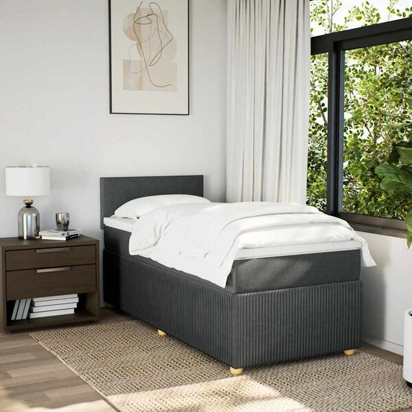 Box spring postel s matrací tmavě šedá 80 x 200 cm textil 3287277