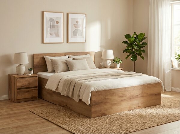 Postel SOFIA 120 x 200 cm, dub artisan