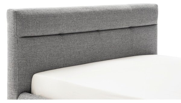 Šedá čalouněná dvoulůžková postel s úložným prostorem s roštem 160x200 cm Lotte – Meise Möbel