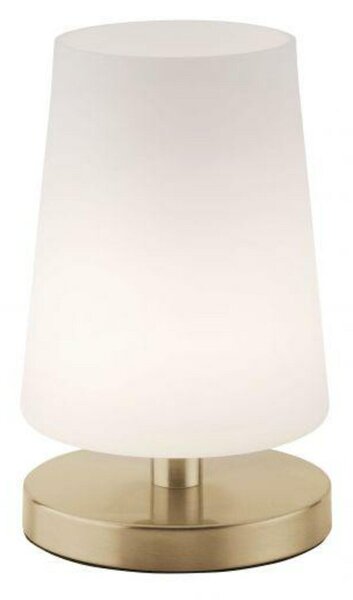 PAUL NEUHAUS LED stolní lampa v matné mosazi s decentním podlouhlým stínítkem na lampu 3000K PN 4146-60