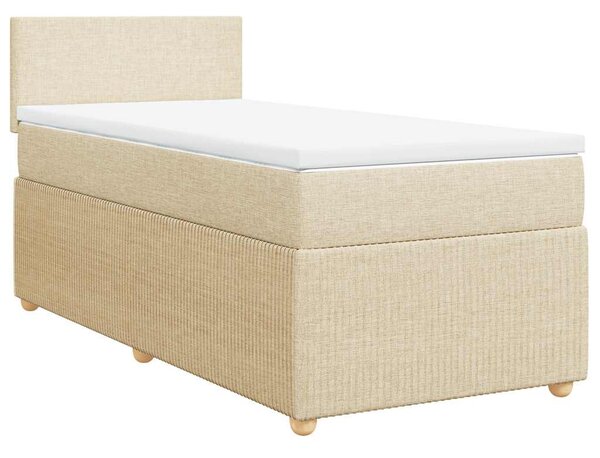 Box spring postel s matrací krémová 80 x 200 cm textil 3287281