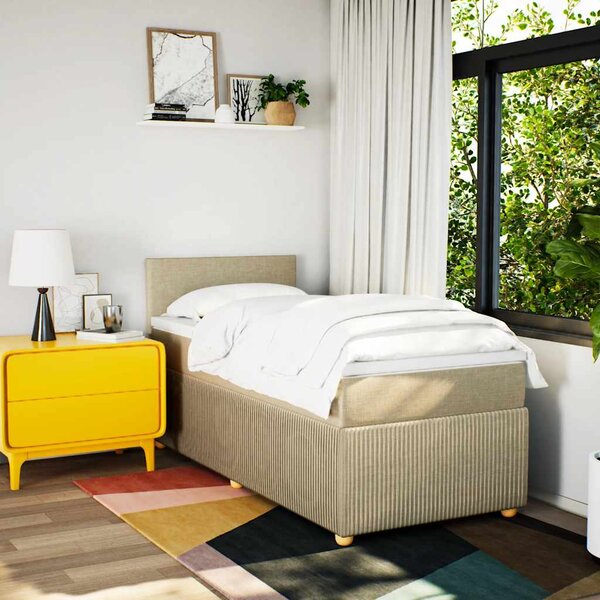 Box spring postel s matrací krémová 80 x 200 cm textil 3287281