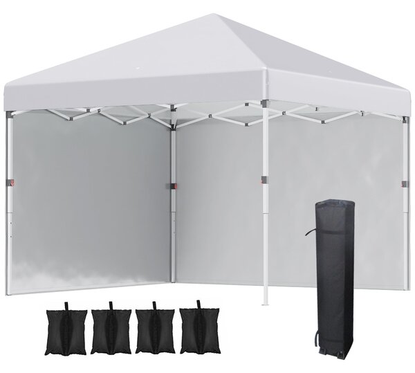 Pavilón Outsunny přibližně 3x3m, voděodolný stabilní zimní pop-up skládací pavilón se 2 bočními stěnami, UV 30+ ochrana, skládací párty stan zahradní