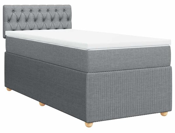Box spring postel s matrací světle šedá 90x190 cm textil 3287318