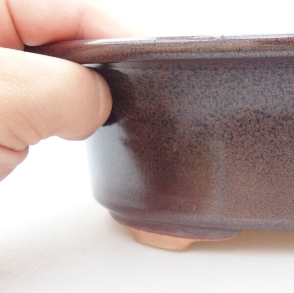 E-bonsai Keramická bonsai miska 23 x 18 x 6,5 cm hnědá