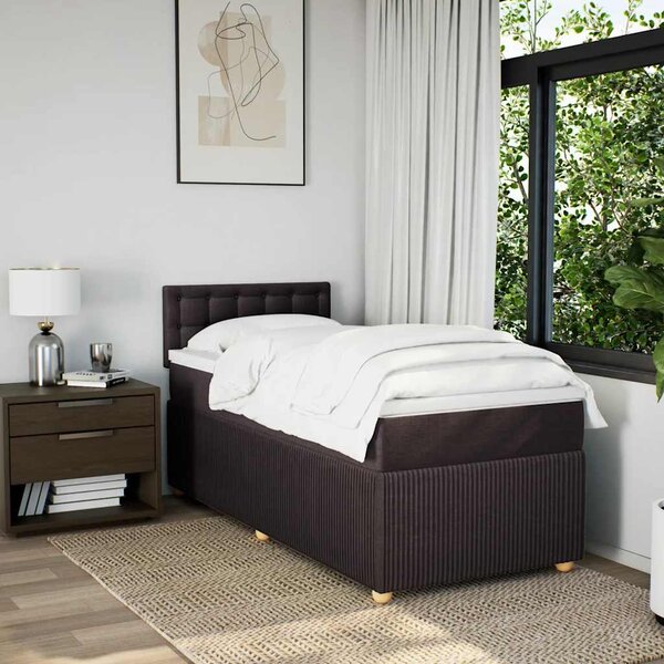 Box spring postel s matrací tmavě hnědá 80x200 cm textil 3287300