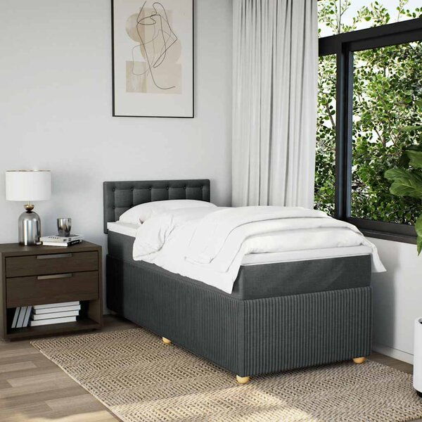 Box spring postel s matrací tmavě šedá 80 x 200 cm textil 3287298