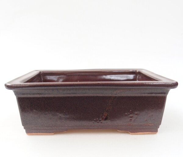 E-bonsai Keramická bonsai miska 16 x 12 x 4,5 cm hnědá