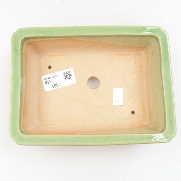 E-bonsai Keramická bonsai miska 18 x 13,5 x 4,5 cm zelená