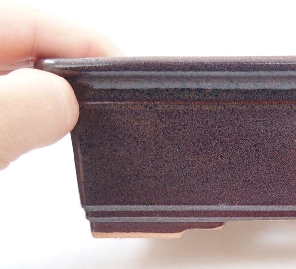 E-bonsai Keramická bonsai miska 16 x 12 x 4,5 cm hnědá
