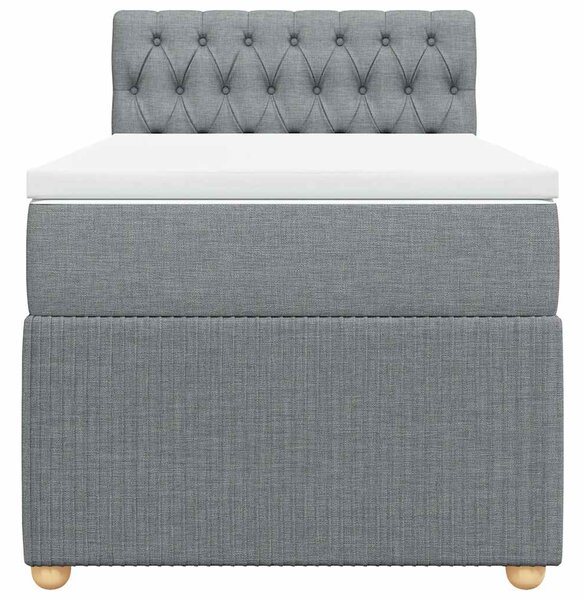Box spring postel s matrací světle šedá 90x190 cm textil 3287318