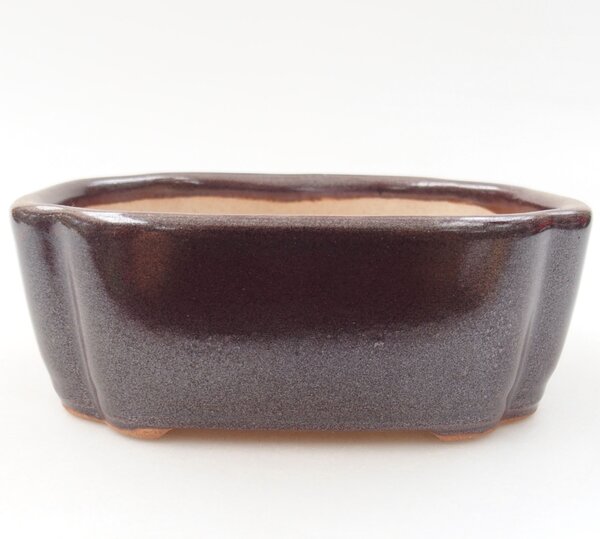E-bonsai Keramická bonsai miska 12 x 9 x 4,5 cm hnědá