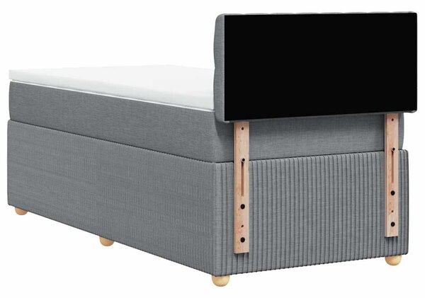Box spring postel s matrací světle šedá 90x190 cm textil 3287318
