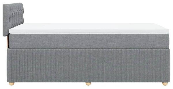 Box spring postel s matrací světle šedá 90x190 cm textil 3287318