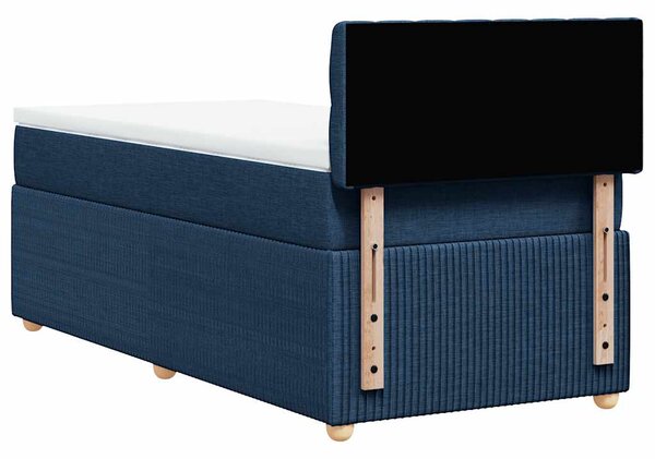 Box spring postel s matrací modrá 90x190 cm textil 3287324