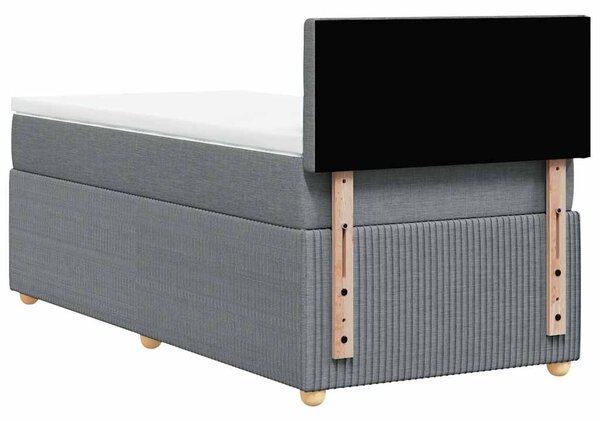 Box spring postel s matrací světle šedá 90x190 cm textil 3287325